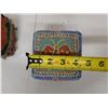Image 14 : Qty 2 Square Beaded Trinket Boxes w/ Lids, 4" x 4" x 4.5"H