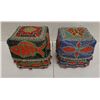 Image 1 : Qty 2 Square Beaded Trinket Boxes w/ Lids, 4" x 4" x 4.5"H