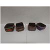 Image 3 : Qty 2 Square Beaded Trinket Boxes w/ Lids, 4" x 4" x 4.5"H