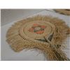 Image 6 : Qty 2 Hand-Woven Fans Approx. 12" x 14"L