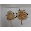 Image 2 : Qty 2 Hand-Woven Fans Approx. 8-9" x 13"L