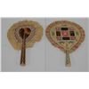 Image 1 : Qty 2 Hand-Woven Fans Approx. 9" x 14"L