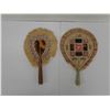 Image 2 : Qty 2 Hand-Woven Fans Approx. 9" x 14"L