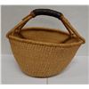Image 1 : Large Oval Woven Basket w/ Handle 18" x 14" x 15"H