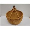 Image 3 : Large Oval Woven Basket w/ Handle 18" x 14" x 15"H