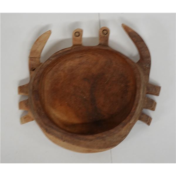 Wooden Crab Shaped Bowl 7" x 7" x 2"