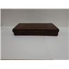 Image 2 : Carved Wooden Box & Contents (misc hair accessories) 13" x 7 X 2.5"H