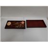 Image 3 : Carved Wooden Box & Contents (misc hair accessories) 13" x 7 X 2.5"H
