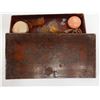 Image 6 : Carved Wooden Box & Contents (misc hair accessories) 13" x 7 X 2.5"H