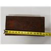 Image 9 : Carved Wooden Box & Contents (misc hair accessories) 13" x 7 X 2.5"H