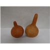 Image 2 : Qty 2 Carved, Hollow Gourd Containers w/ Stopper, Misc Sizes