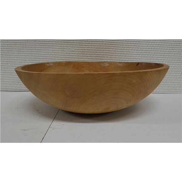 Large Carved Wooden Bowl 16" Dia, 5"H