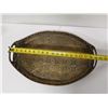 Image 4 : Carved Metal Serving Tray w/ Floral Design & 2 Handles 19" x 13" x 2"H