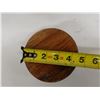 Image 9 : Round Wooden Coaster/Block Marked Koa, Kona Hawaii 1986 w/ Signature 4.5" Dia, 1.75"H