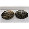 Image 1 : Qty 2 Carved Bowls w/ Inlaid Paisley Design Approx. 7.5" Dia, 1.75"H