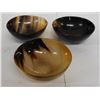 Image 1 : Qty 3 Handcrafted Bowls, Misc Sizes