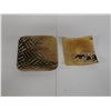 Image 2 : Qty 2 Square Serving Plates w/ Handcrafted Design, Misc Sizes