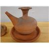 Image 5 : Thai Earthenware Kendi Water Vessel on Base & Small Jar, Misc Sizes