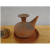 Image 6 : Thai Earthenware Kendi Water Vessel on Base & Small Jar, Misc Sizes