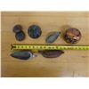 Image 13 : Qty 6 Small Carved Figurines: Fruit, Leaves, Scoop, etc Misc Sizes