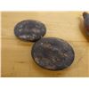 Image 2 : Qty 6 Small Carved Figurines: Fruit, Leaves, Scoop, etc Misc Sizes
