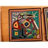 Image 4 : Qty 3 Yarn Folk Art on Wood, Signed by Artist 8" x 8"