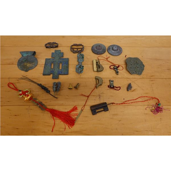Multiple Small Asian Buckles, Pendants, Plaques, Decorative Items, etc Misc Sizes