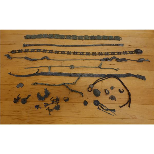 Multiple Small Asian Jewelry, Belts, Buckles, Decorative Items, etc Misc Sizes