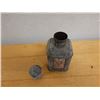 Image 5 : Chinese Metal Tea Caddy w/ Painted Side Panels & Lid 3.5" x 3.5" x 6.25"H