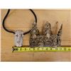 Image 7 : Ceremonial or Tribal-Style Necklace & Carved Crown Headpiece, Misc Sizes