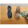 Image 2 : Qty 8 Small Carved Figurines & Glass: Owl, Duck, Tribal Figures, etc Misc Sizes