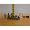 Image 9 : Qty 8 Small Carved Figurines & Glass: Owl, Duck, Tribal Figures, etc Misc Sizes