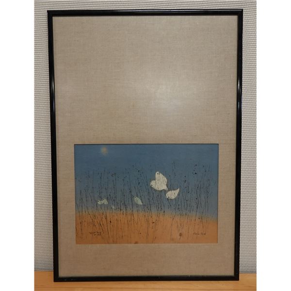 Night Song Lt. Ed. 5/100 Artwork by Artist Louis Pohl (?), Framed & Matted 28" x 40"