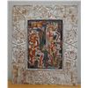 Image 1 : Original Painting on Canvas, Abstract Figures in Ornate, Carved Wood Frame, 36" x 43"