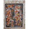 Image 2 : Original Painting on Canvas, Abstract Figures in Ornate, Carved Wood Frame, 36" x 43"