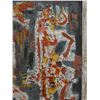 Image 5 : Original Painting on Canvas, Abstract Figures in Ornate, Carved Wood Frame, 36" x 43"