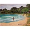 Image 3 : Original Painting on Canvas, Lanikai Heavenly Water by Artist M. Pisciotta, 36" x 25" Framed