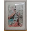 Image 1 : E Hi'ioka a e Pele Abstract Art w/ Artist's Signature '72, Framed & Matted 24" x 33"