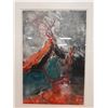 Image 2 : Na Wahine Volcano Abstract Artwork '72, Framed & Matted 26" x 33"