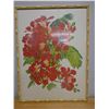 Image 2 : Flame Tree Floral Artwork  by Artist L. Sexton in Bamboo Motif Framed 30" x 40"