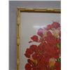 Image 3 : Flame Tree Floral Artwork  by Artist L. Sexton in Bamboo Motif Framed 30" x 40"