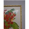 Image 4 : Flame Tree Floral Artwork  by Artist L. Sexton in Bamboo Motif Framed 30" x 40"