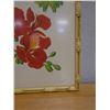 Image 5 : Flame Tree Floral Artwork  by Artist L. Sexton in Bamboo Motif Framed 30" x 40"