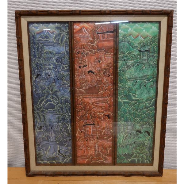 Triptych 3-Panel Artwork, Wood Framed & Matted 31" x 36"