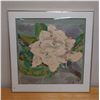 Image 1 : Floral Artwork  by Artist John Jen (?), Framed & Matted 28" x 29"