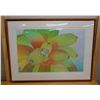 Image 1 : Neoregelia Floral Artwork, Numbered 40/62 by Janet Holaday, Wood Framed 45" x 34"