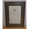 Image 1 : Abstract Garuda Bird Sepia Ink Artwork  21" x 29"