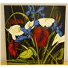 Image 1 : Floral Artwork, Unframed  24" x 24"