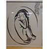 Image 2 : Woman Figure Artwork w/ Thai Calligraphy & Maker's Stamp, Framed 22" x 25"