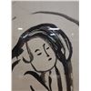 Image 4 : Woman Figure Artwork w/ Thai Calligraphy & Maker's Stamp, Framed 22" x 25"